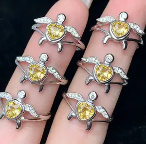 Suvi(10187)gc.Amazing S925 Turtle Ring ( adjustable size )