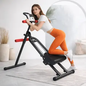 Foldable Core Abdominal Trainer, AB Workout Machine Exercise Equipment with 5 Adjustable Heights, LCD Monitor, Waist Trainer Ab Cruncher Strength Training Equipment for Home Gym Fitness