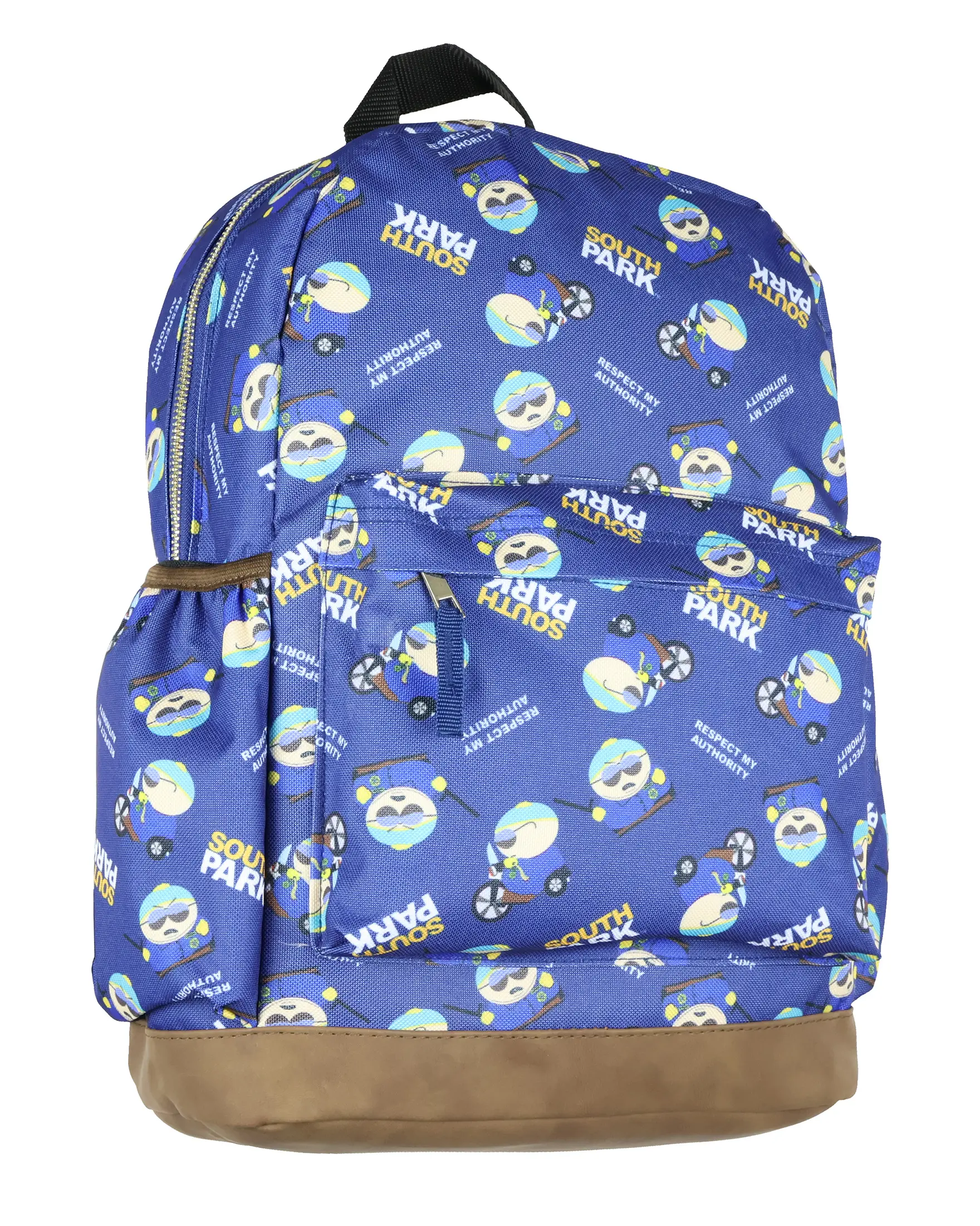 South Park Cop Cartman "Respect My Authority" Trendy Geek Funny Backpack, 16" School Backpack for Back to School Haul & Daily Use, Trendy Backpack