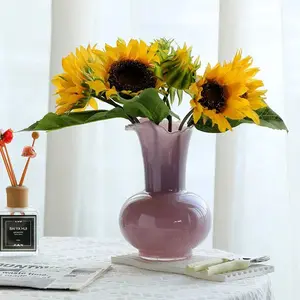 Vintage French Style Glass Vase Elegant and Classy Suitable for Fresh Flowers, Dried Flowers, and Flower Arrangements.It Is a Table Decoration and Home Decoration.