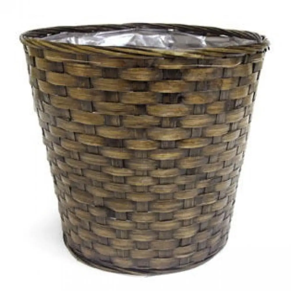 AI-3550GB-Q02 Basket Shaped Brown Woven Planter - Set of 2