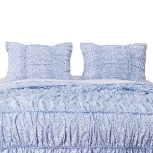 Greenland Home Helena Ruffle Blue Standard Sham, 20x26 Inches