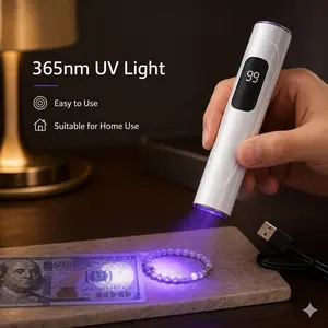 Rechargeable UV Black Light Flashlight, Helps check details on various paper currency