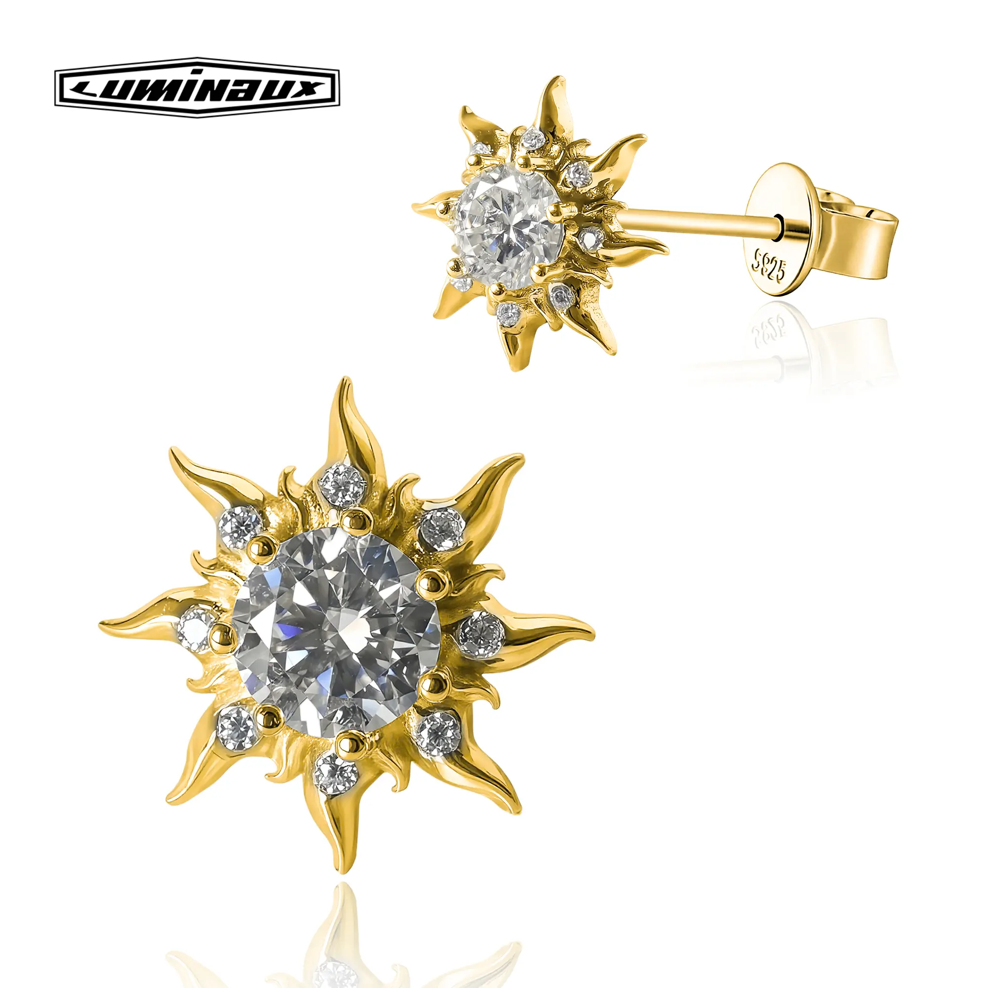 S925 Sterling Silver Apollo Stud Earrings, VVS1 Clarity & D Color, Jewelry Box Packed Modern Versatile Accessories Fashion Jewelry Perfect Birthday Anniversary Engagement Christmas Gift Ear Studs