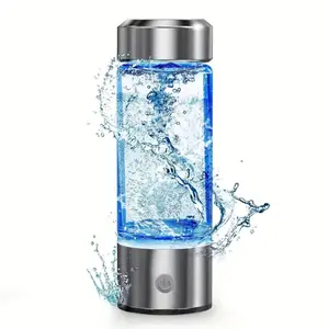 Portable Alkaline Water Bottle and Ionizer - Rechargeable Alkaline Water/Hydrogen Water Generator with Borosilicate Glass Bottle - Suitable for Home, Travel, and Office - Alkaline Water Bottle, Water Ionizer System