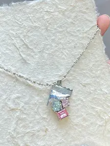 Cute Candy Pendant Necklace for Women Colorful Crystal Candy Charm Necklace Whimsical Necklace Fashion Jewelry Gift