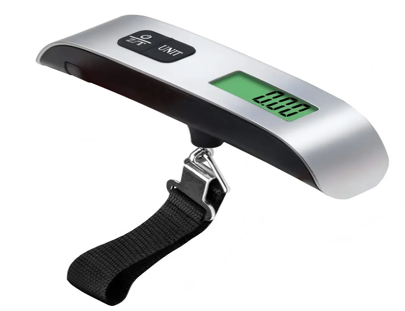 Portable Digital Luggage Scale, Compact Handheld Weigher with Hanging Hook for Farmers Market and School Backpacks, 110lb Capacity, Backlit LCD