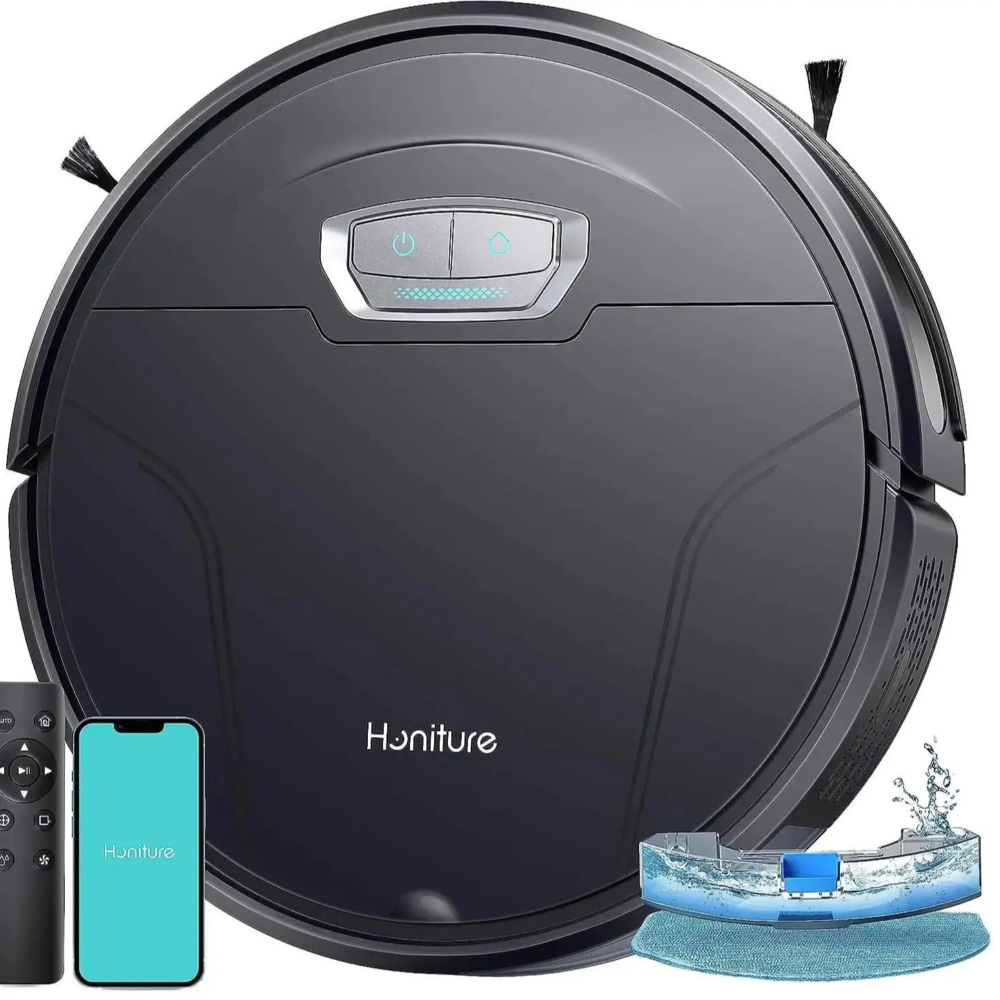 FathersDayGift【3-in-1】Honiture G20 Pro Vacuum & Mop Robot Vacuum, 4500Pa Strong Suction Carpet Auto-boost Robotic Vacuum Cleaner, Self-Charging, Remot