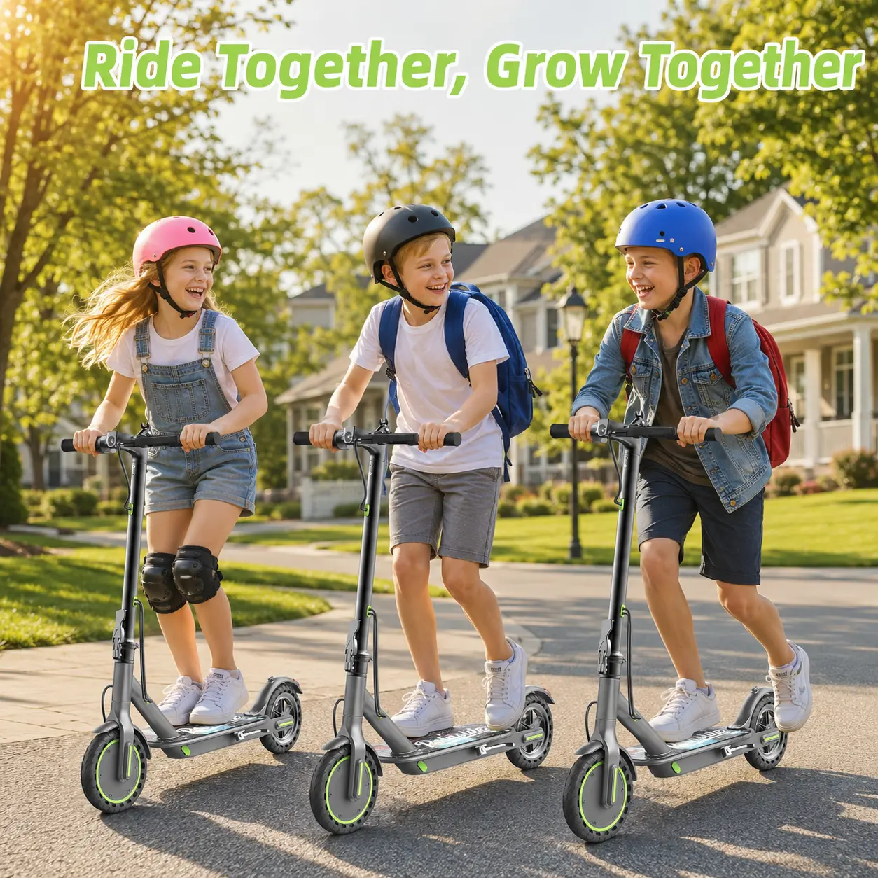 Electric Scooter for Kids Ages 12 Plus, 350W Motor, 19 MPH Max Speed, 12-Mile Range, 8.5-Inch Solid Tires, Smart App and Dual Brakes