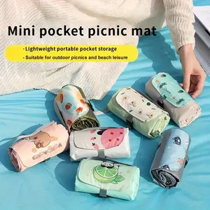 1pc Portable pocket style outdoor mat, made of nylon material, with multiple pattern styles to choose from, enjoying leisure time, suitable for picnicking, beach use