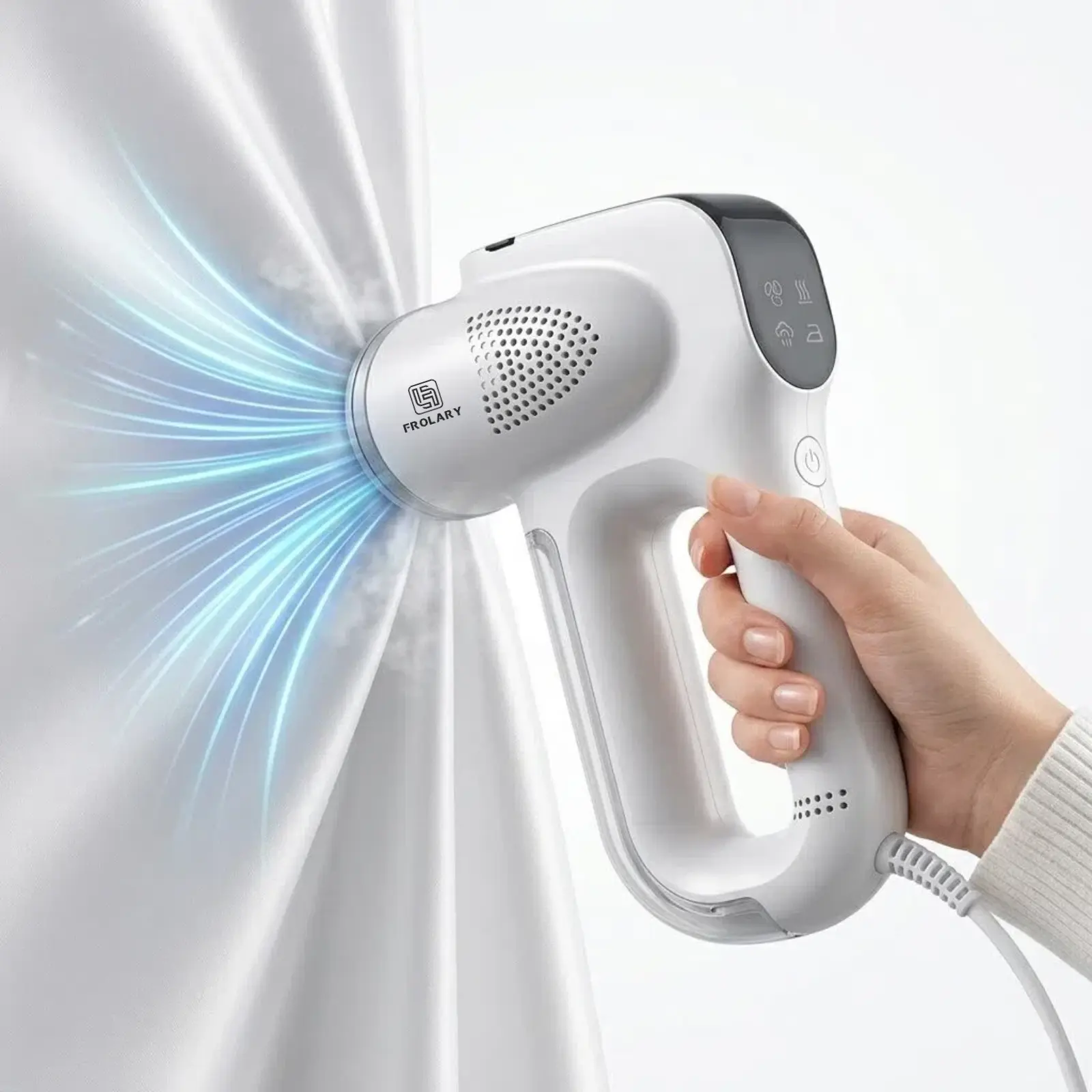 Frolary VS-401 Smart 3-in-1 Suction Garment Steamer & Iron, Vacuum Steamer, Handheld Travel Garment Steamer for Clothes, 3800Pa Suction for Fabric Grip, 130ml + 340ml Water Tank (for 110-120v Use)