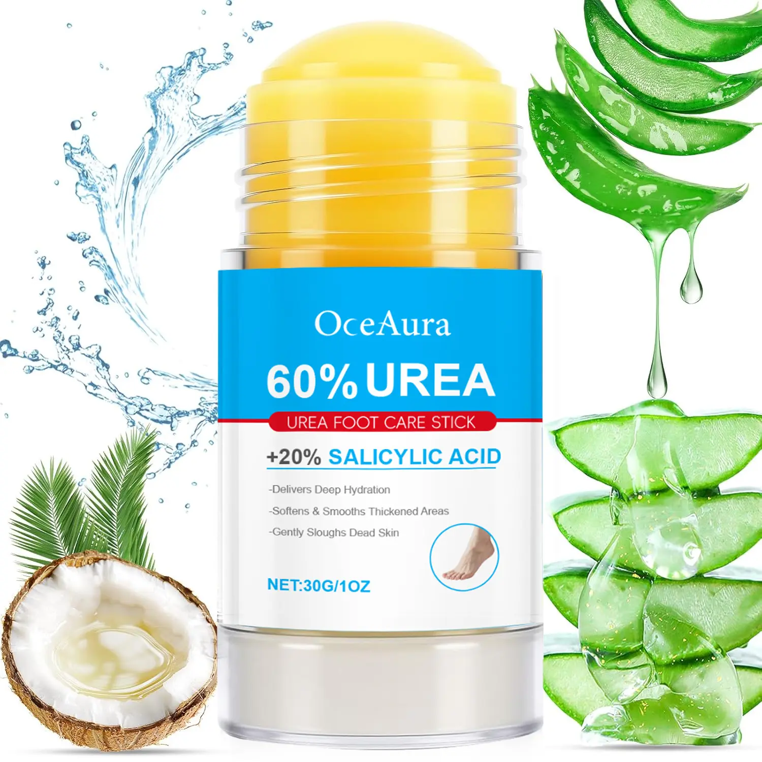 60% Urea  Moisturizing Stick, Cracked Heel Repair, Dry Skin Treatment, All Skin Types, Twist-Up Stick Design for Easy Application, Instantly Soothes foot care cream