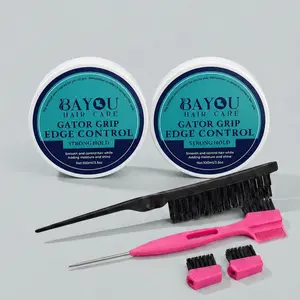 Bayou Hair Care Braider Bundle - Includes 2 x 3.5oz Jars, Unisex, Strong Hold,  (1) 3 row brush, (1) Now & Then Later