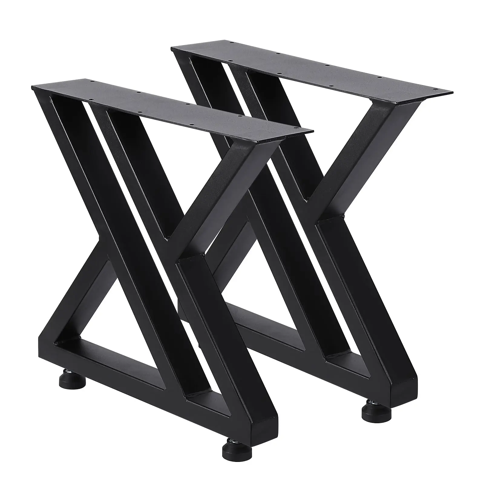GARVEE Heavy Duty Metal Table Legs - Set of 2, Available in Various Sizes (15.7"x17.7", 22"x14.8", 28"x124"), Stylish Black Industrial Design for Dining, Coffee, Writing, and Garden Tables