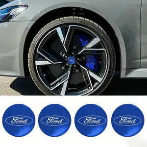 4pcs Alloy Metal Wheel Center Cap Stickers for Ford Ranger F150 Raptor F-350, Custom Tire Logo Decals, Car Accessories