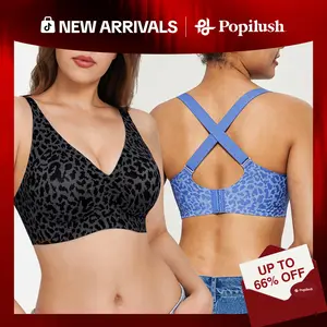 Popilush Cooling Bra Wireless No Underwire Leopard Print Jelly Bra Everyday Adjustable Comfort Push Up Seamless T-Shirt Bra Minimalist Fabric Soft Smooth Yarn Basic Lady Underwear Summervibe