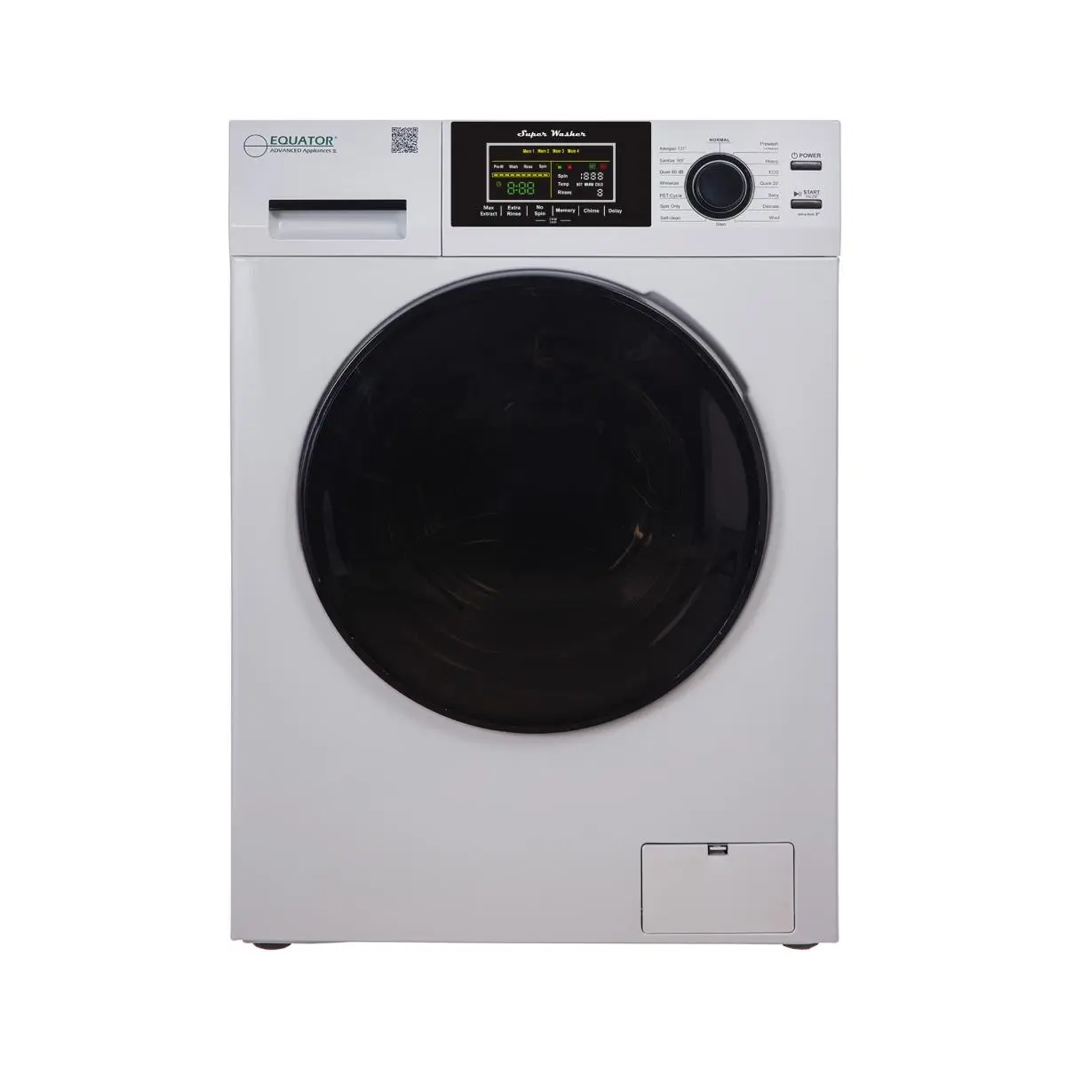212 MAIN 110V Front-Load Washing Machine (110V Plug), 1.6 cu.ft. Capacity (15 lbs Capacity), 15 Programs Including Pet Cycle, White Front Load Washing Machines
