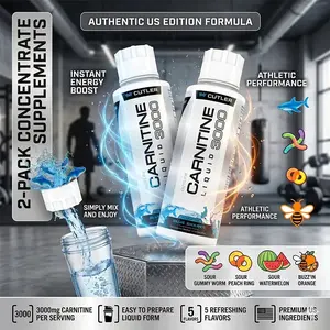 Cutler Nutrition 2 Pack Carnitine 3000 Liquid Supplement for Energy Sugar Support and Recovery health and fitness liquid