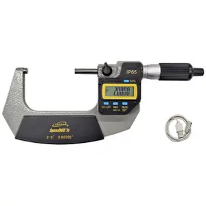 iGaging Quick Action SpeedMic Digital Micrometer, 2-3" Range, 0.00005"/0.001mm, Wireless Charging, Micro USB Data Output Port, IP65 Protective Rating against Dust & Fluid