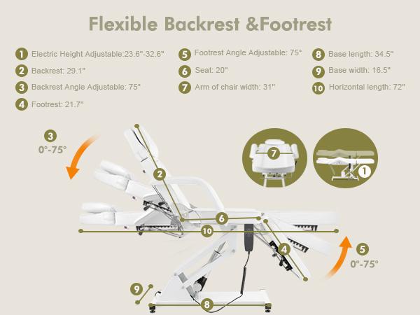 Massage Table Electric Height Adjustable Massage Bed Massage Bed Facial Bed Lash Bed for Eyelash Extensions Salon Chair