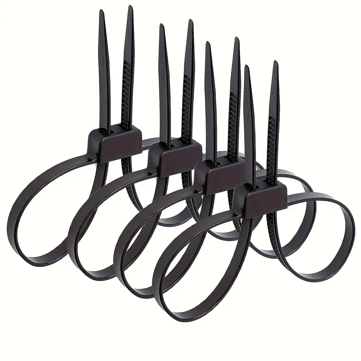 6pcs, zipper cable tie, disposable heavy-duty tie, double lock cuffs, flexible tie, plastic nylon tie, UV resistant and heat-resistant black tie, tensile strength 250.0LB