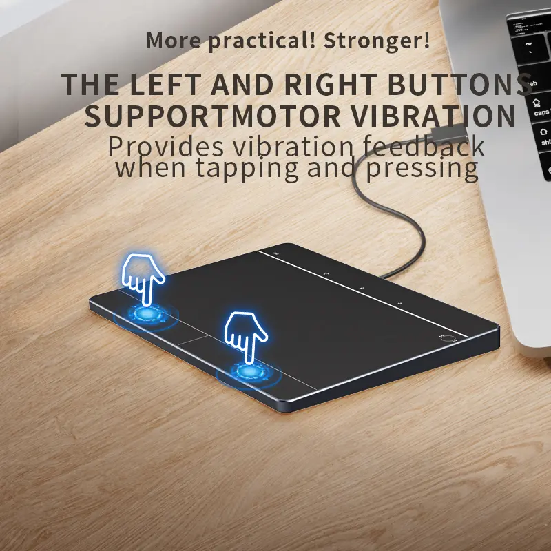 JOMAA Bluetooth+Wired+2.4G Portable Touchpad Aluminum Alloy Slim High Precision Touchpad Rechargeable Wireless Trackpad Mouse for Windows/Laptop/IOS Efficient