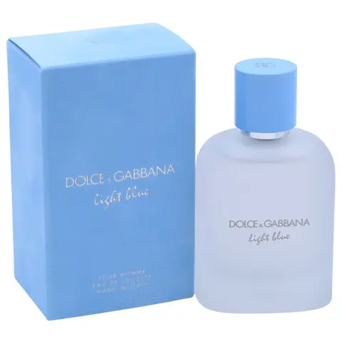 DOLCE & GABBANA Men's Light Blue Eau de Toilette Cologne - 3.4 fl oz, High Quality Luxurious Elegant Fragrance, Sunny-Day Fresh Mediterranean Scent with Rosemary, Citrus, Crisp Woods Notes, Men's Gift Option, Delightful Scents