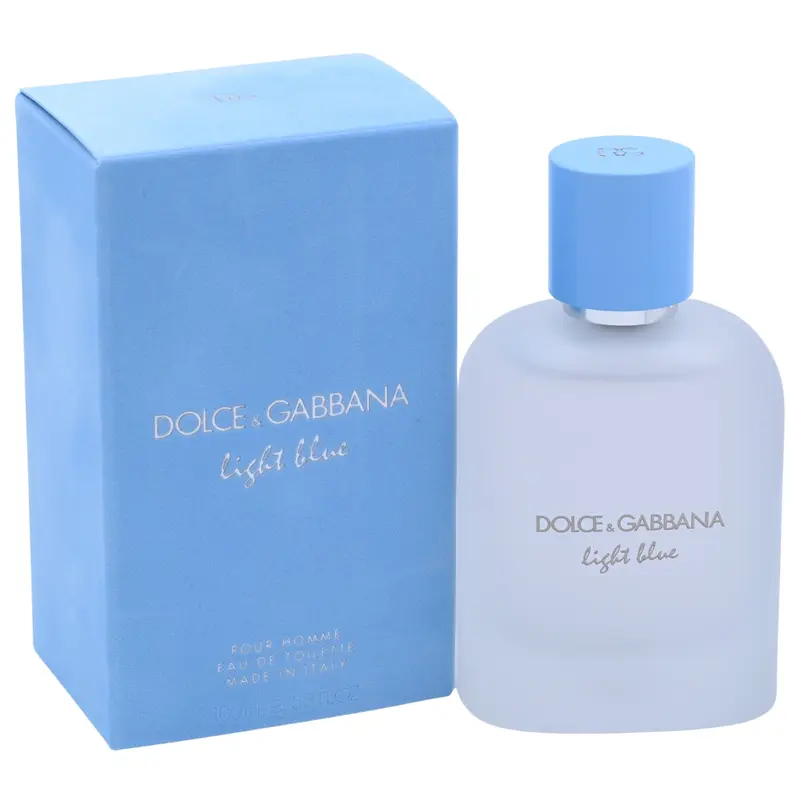 DOLCE & GABBANA Men's Light Blue Eau de Toilette Cologne - 3.4 fl oz, High Quality Luxurious Elegant Fragrance, Sunny-Day Fresh Mediterranean Scent with Rosemary, Citrus, Crisp Woods Notes, Men's Gift Option, Delightful Scents