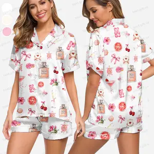 Girly Style Women's Pajama Set, Soft Fabric Nightwear, Girly Things Sleepwear