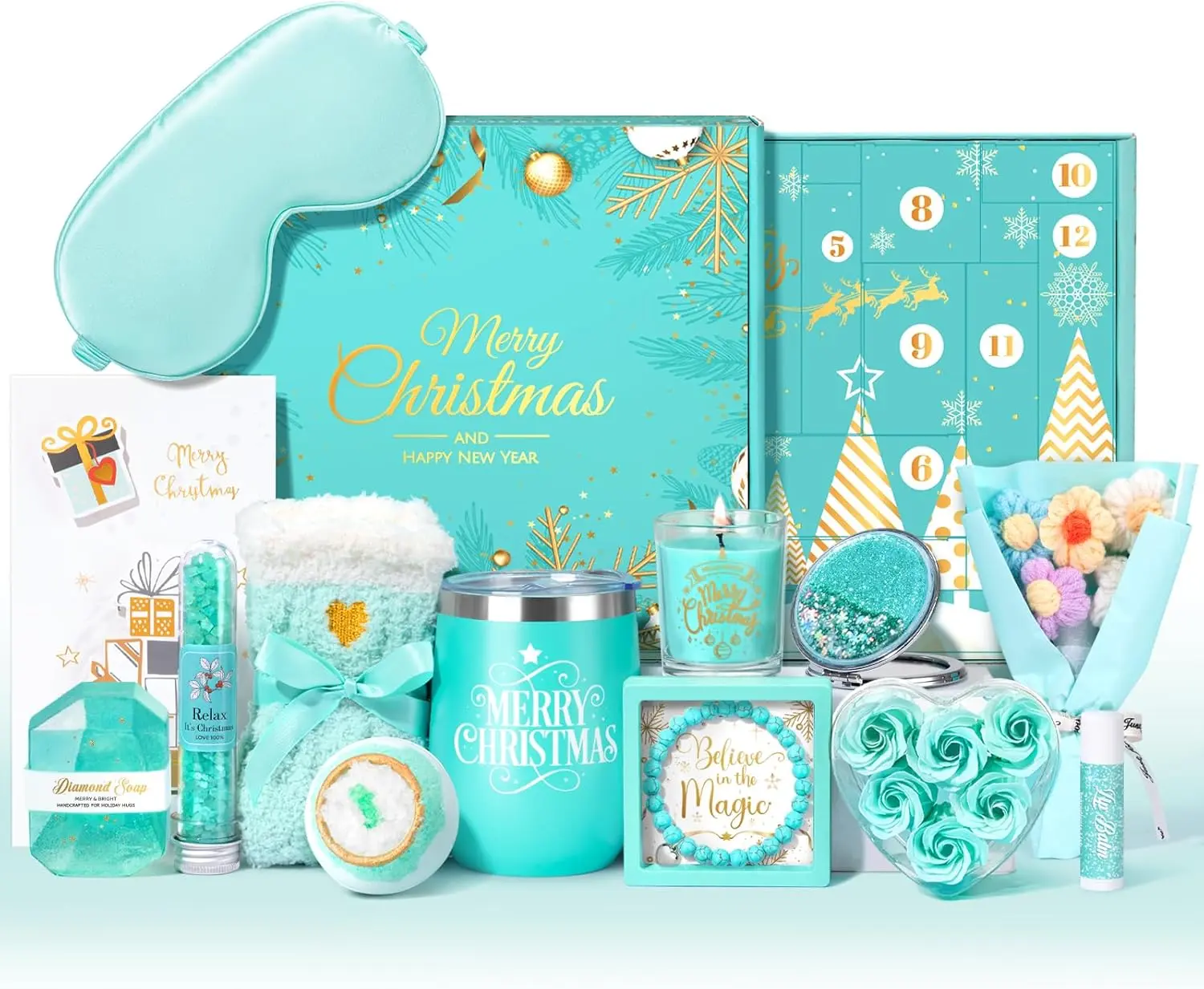 Beauty Advent Calendar 2025 for Women, 12 Days Box with Skincare and Spa Accessories – Adult Advent Calendar for Teen Girls & Ladies, Unique Relaxing Holiday Gift Set