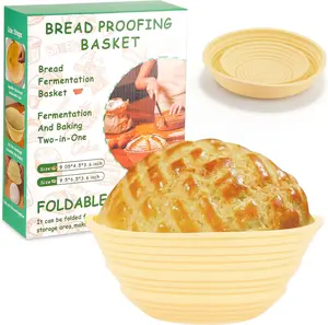 Silicone Proofing Baskets - Complete Sourdough Bread Baking Supplies and Tools Set for Beginners and Professional Bakers