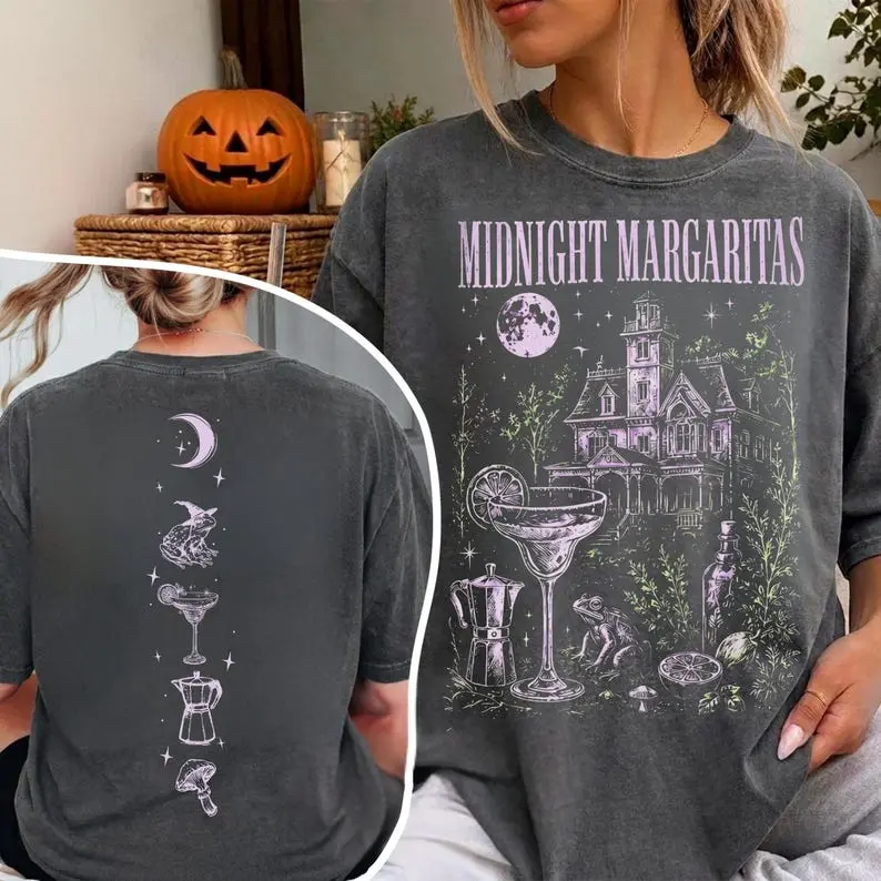 Vintage Midnight Margaritas Practical Magic Owens Sisters Apothecary Comfort Colors Tee - Spooky Shirt - Halloween Merch - Practical Magic Vintage T-Shirt, Retro Owens Sisters Witchy Movie Merch, Spooky Season Fan Gift Anita Haryani