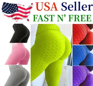 Women Leggings Anti-Cellulite High Waist Push up Yoga Pants Tik Tok Butt Lift US