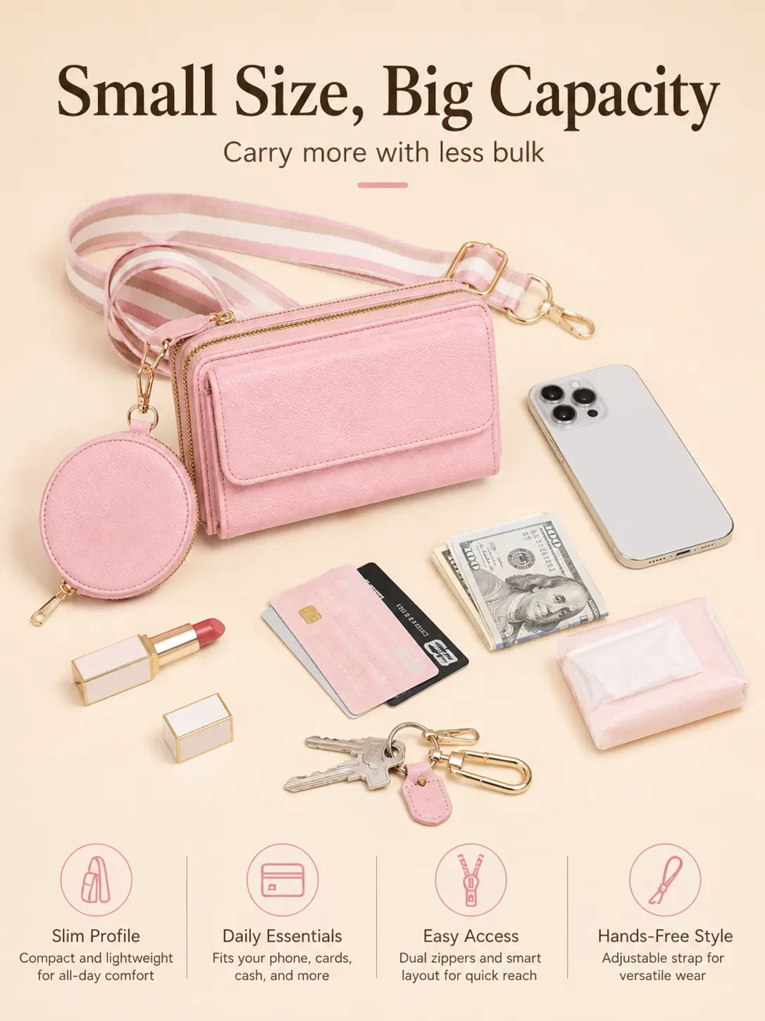 small shoulder bag adjustable wide shoulder strap trendy all-match cellphone bag woman small crossbody saddle  body