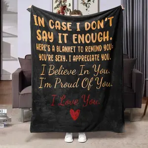 Letter pattern flannel blanket, soft and casual blanket, air conditioning room blanket, home and office use warm baby blanket, gift for your loved one