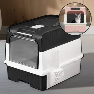 Smart Silent Cat Litter Box, Free Hands Self-Cleaning Design, Ideal for Multi-Cat Households, Detachable Cat Toilet (13.78 × 18.89 × 14.17 in)