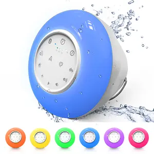 Gsou IPX6 Waterproof Bluetooth Shower Speaker with LED Lights, White Noise, 15 Bath Times on One Charge, One-Touch Answering, Bluetooth 5.4, Bathtub speaker with Immersive Sound