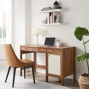 Modway Capri 49" Wood Grain Office Desk in Walnut