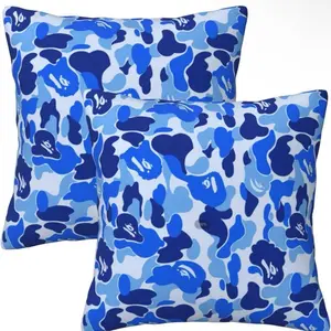 Blue ape camo pillow cover hypebeast decor interior