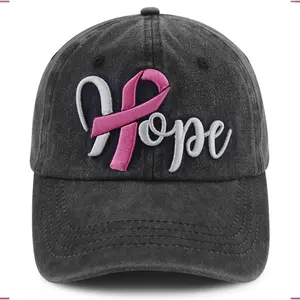 Fight Cancer Inspirational Gifts for Women, Breast Cancer Awareness Decorations Hope Hats, Pink Ribbons Caps for Mom, Grandma, Get Well Soon Gifts Adjustable Cotton Embroidered Baseball Cap
