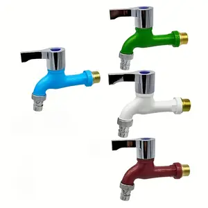 1 piece of outdoor faucet - leak-proof and anti-freezing, available in multiple colors (blue/white/green/red), durable plastic and metal structure, single-hole installation suitable for washing machines, mops, swimming pools, kitchens and bathrooms, moder