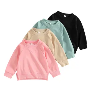 Toddler Baby Little Boys Girls Sweatshirts Solid Color Long Sleeve Hoodies Autumn Winter Casual Pullovers Tops 6M-4T