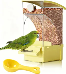 Bird Cage Feeder with Anti Scatter Opening and Removable Tray Food Dispenser for Parrots Pet Supplies Cage Accessories