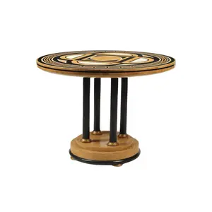 Marble Inlaid Neoclassical  Pedestal Table