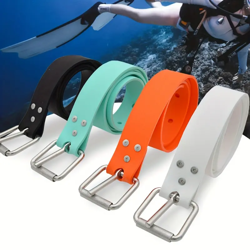 White Silicone Diving Weight Belt, Durable & High-Strength Gear for Universal Free Diving, Portable Design