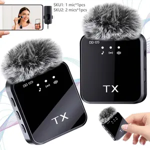 Wireless Lapel Lavalier Mic, Clip, Plug-And-Play, Long Range Receiver, High Sensitivity Noise Reduction, USB-C Rechargeable, Compatible with iPhone Android