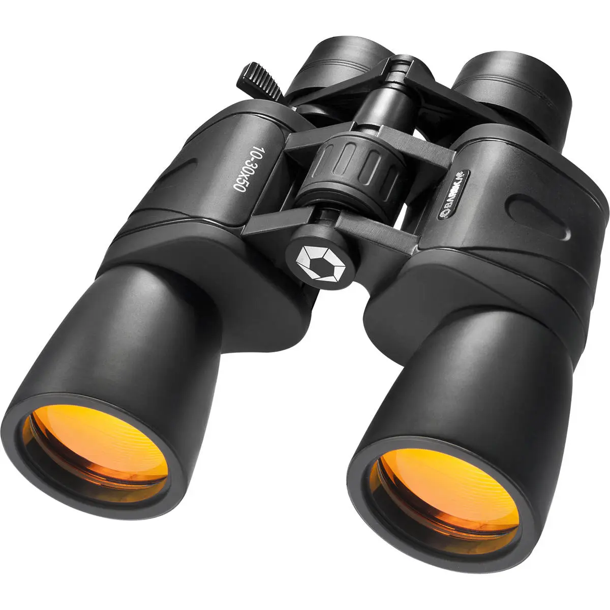 Barska 10-30x50 Gladiator Weather Resistant Porro Prism Zoom Binocular with 3.7 Degree Angle of View 10x and Red Lenses, Black