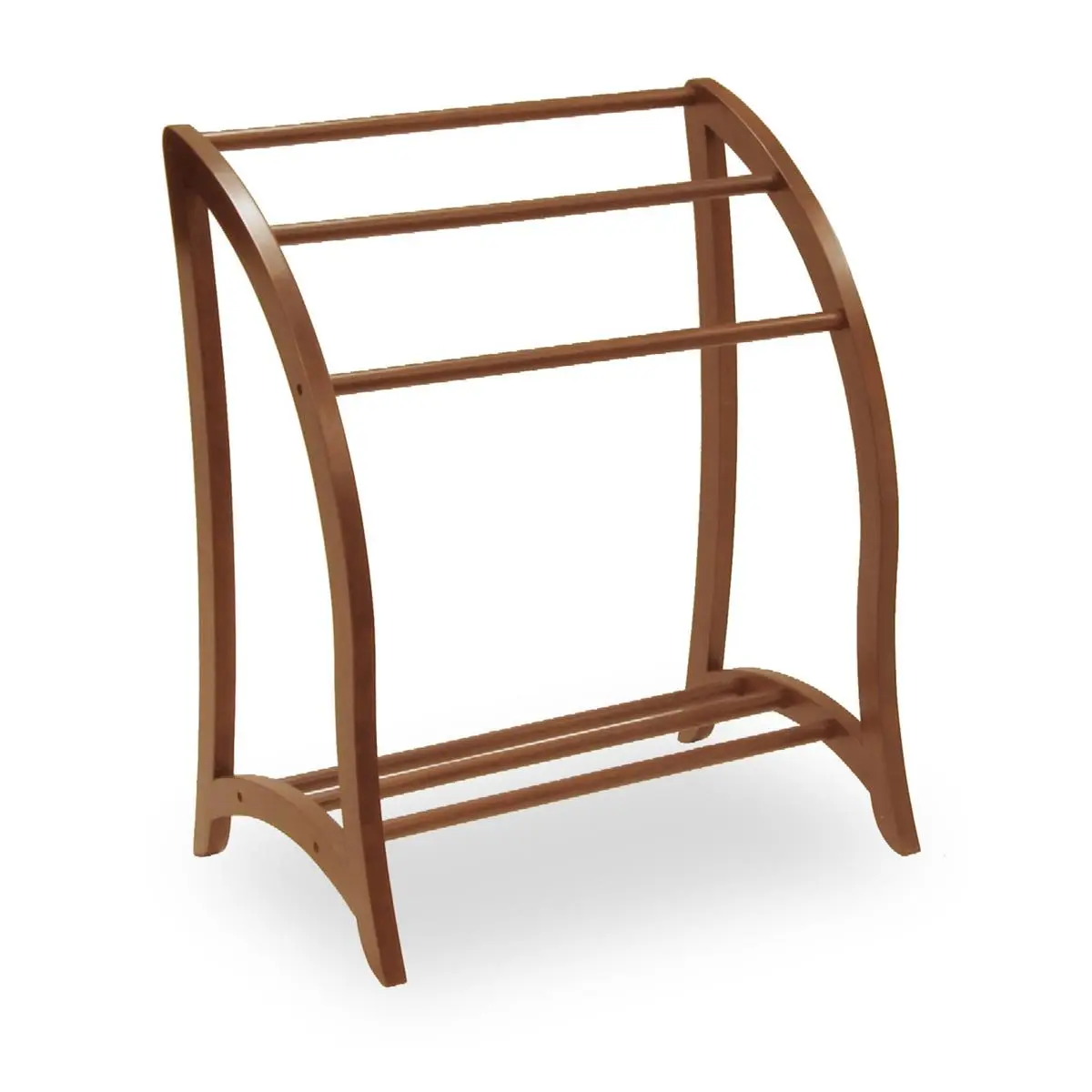 212 MAIN Wooden Quilt Rack - Walnut Beechwood Construction, Marble Accents, Bathroom Accessory, Textiles & Soft Furnishings Storage Solution
