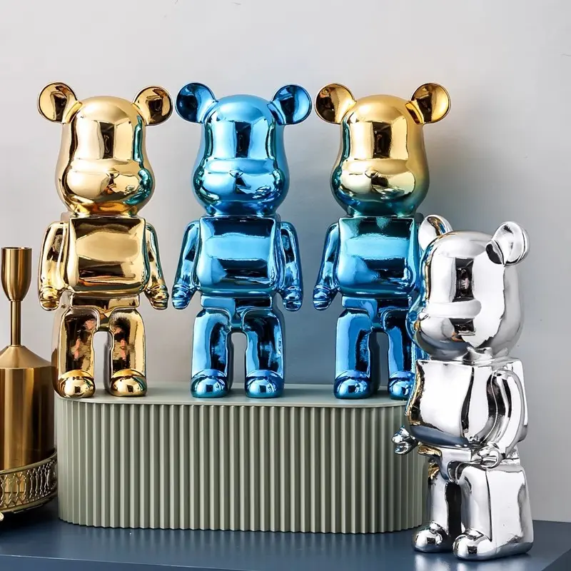 Aesthetic Bear Figure Ceramics Violent Bear Statue Animal Figurine Sculpture Decor Luxury Livingroom Decoration Desk Accessories