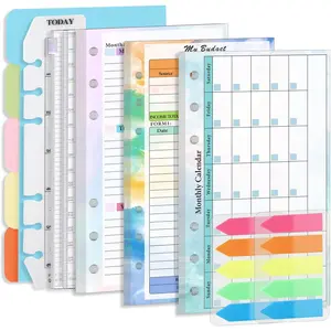 Monthly Weekly Planner Refills Budget Paper Kit for A6 Binder Cover, 6 Ring Planner Accessory for Budget Planner Binder Cover,  Binder Organizer for  (Colorful)